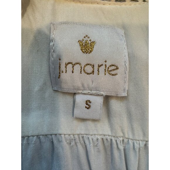 J. Marie Vintage Blue White Gingham Smocked Tiered Ruffle Maxi Dress S Cottage - Picture 6 of 10